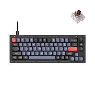 Imagem de Keychron Teclado mecânico personalizado com fio V2, 65% layout QMK/VIA macro programável com interruptor K Pro Brown de troca a quente compatível com Mac Windows Linux (preto fosco - translúcido)