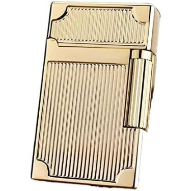 Imagem de Isqueiro De Luxo, Som Clássico Alto E Elegante, Som Nítido, Ignição De Deslizamento Lateral De Pederneira, Chama Suave, Metal, Som Brilhante, Isqueiro Recarregável Com Rodas A Gás Butano, Presente