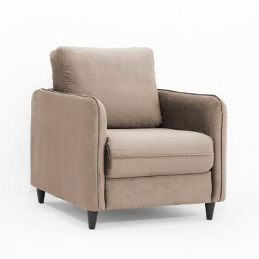 Imagem de Poltrona em Veludo Orquídea CabeCasa MadeiraMadeira Castor