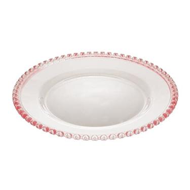 Imagem de SOUSPLAT DE CRISTAL CORAÇÃO 32CM TRANSPARENTE/ROSA