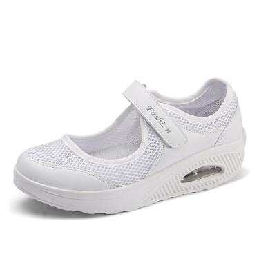 Imagem de Tenis Feminino Casual Casuais Academia Calçados Caminhada Antiderrapante Tênis (39,White(Branco))