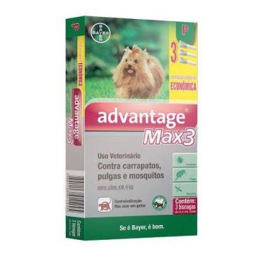 Imagem de Antipulgas E Carrapatos Advantage Max 3 Combo Para Cães De Até 4Kg 0,4