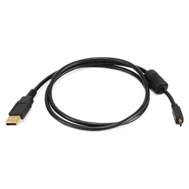 Imagem de Monoprice Cabo USB 2.0 A macho para micro B 5 pinos macho 28/24AWG com núcleo de ferrite