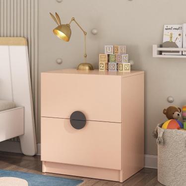 Imagem de Mesa de Cabeceira Infantil com 2 Gavetas Joy Kids CabeCasa MadeiraMadeira Salmão