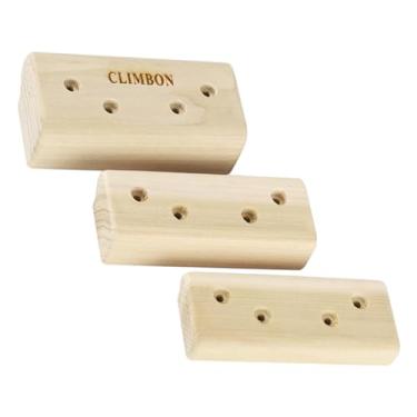 Imagem de predolo Conjunto de suportes de madeira para escalada, 3 peças, hangboard para fortalecer seus punhos, braços e prancha para playground