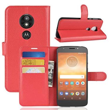 Imagem de Capa para Moto E5 Play, carteira flip de couro PU premium com compartimento para cartão, suporte e fecho magnético [capa interna de TPU à prova de choque] Compatível com Moto E5 Play