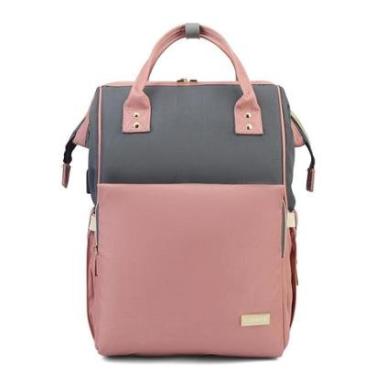 Imagem de Mochila Lequeen Moderna Reforçada Espaçosa USB Impermeável Resistente Maternidade-Feminino