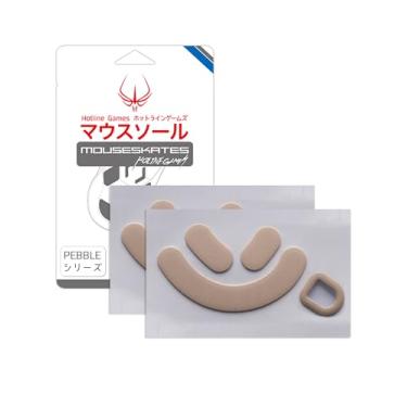 Imagem de 2 conjuntos Hotline Games Pebble Series bordas curvas arredondadas patins compatíveis com DeathAdder V3 Pro Gaming Mouse pés de substituição, kit profissional de atualização de mouse