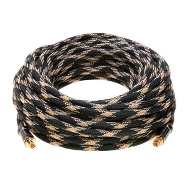 Imagem de Cabo de áudio de fibra óptica digital Toslink (macho para macho), S/PDIF, DTS, Dolby, PCM, para Home Theater/Home Audio, Gold / Black, 50FT