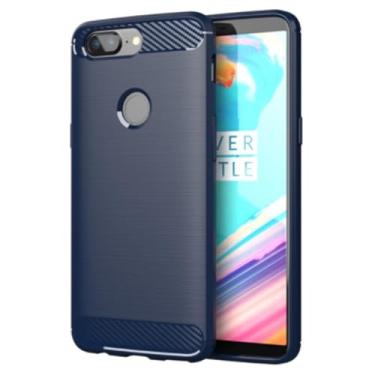 Imagem de Capa de telefone com absorção de choque para Oneplus 5T 1 capas de fibra de carbono TPU macias, azul, para Oneplus 5T