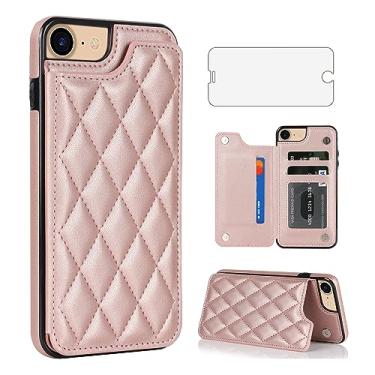 Imagem de Asuwish Capa de telefone para iPhone 7/8/SE 2020/2022 capa carteira com protetor de tela e suporte de cartão RFID para celular iPhone7 iPhone8 7s 8s i SE2020 SE2022 2/2nd/3/3ª geração SE2 SE3 7SE 8SE