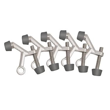 Imagem de Protetor de parede de batente de porta de pino de dobradiça com ponta de borracha, batentes de porta ajustáveis Design House níquel acetinado, pacote com 5, 181776