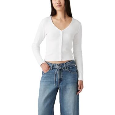 Imagem de Levi's Camiseta feminina de manga comprida Muse, (Novo) Branco, P