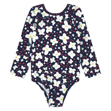 Imagem de Maiô Bebê e Infantil Proteção UV Flores Marinho Up Baby