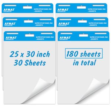 Imagem de Almofada de cavalete super adesiva, 63,5 x 76,2 cm, 30 folhas/enchimento, 6 pastilhas, papel de flip grande branco premium autocolante