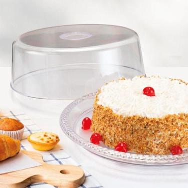 Imagem de Porta Bolo Detalhada Borda Trançada Acrilica Cristal - KEITA 