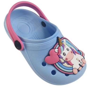 Imagem de Sandália Babuche Infantil Feminina Unicórnio Chinelo Escolar Criança A