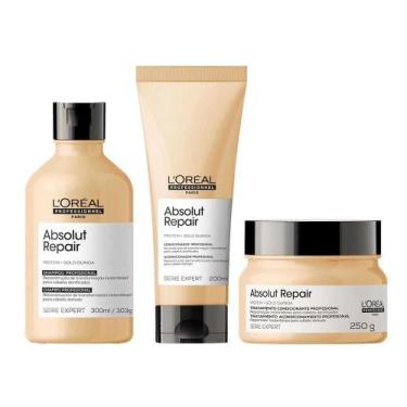 Imagem de LOréal Absolut Repair Shampoo 300ml + Condicionador 200ml + Máscara 25