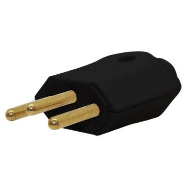Imagem de Plug 2P+T 10A Macho Preto Pezzi, Preto