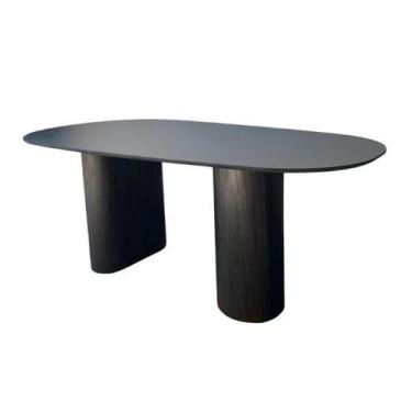 Imagem de Mesa de Jantar Cone orgânica Oval 180x100 cm com 2 Bases Ebano Tampo E