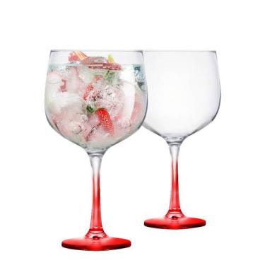 Imagem de Taça de Gin Degrade de Vidro 650ml Vermelho 2 Pcs - Ruvolo