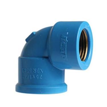 Imagem de 2 Unidades Joelho LR Bucha Latão 25x1/2" Azul - Plastilit/Multilti