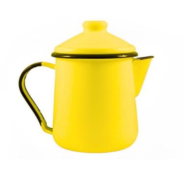 Imagem de Leiteira Esmaltada Tradicional 12 Amarela - 1100 ml - Ewel