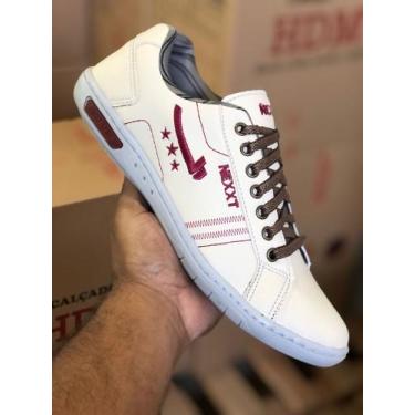 Imagem de Sapatênis Tênis Sapato Masculino Original Couro Casual - Nexxt, Bege, 