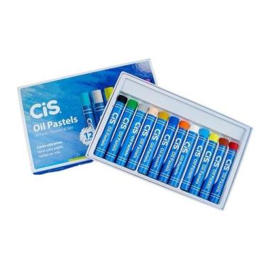 Imagem de Giz Pastel Oleoso 12 Cores Vibrantes CIS