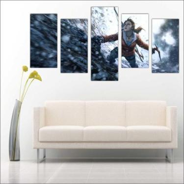 Imagem de Quadro Decorativo Game Jogo Tomb Raider Salas Quartos 5 peças com Mold