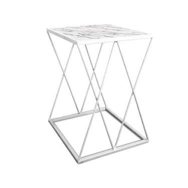 Imagem de Mesinha Lateral Alta Moderna p/ Decoração Sala Quarto Colima - Loja da