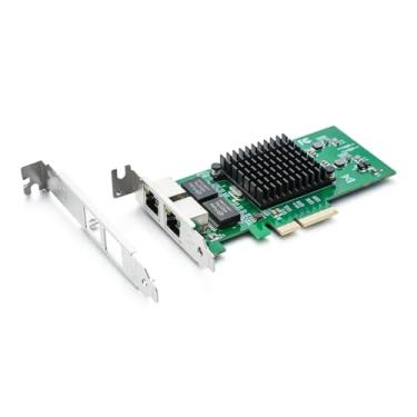 Imagem de 10Gtek Adaptador de rede convergente Gigabit Ethernet (NIC) 10/100/1000Mbps com chip Intel 82576, placa de rede Ethernet PCI Express, duas portas de cobre RJ45, PCI Express 2.0 X4, compare com Intel