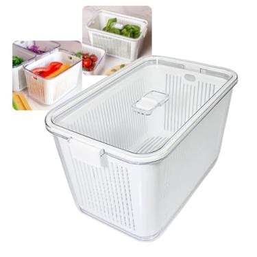 Imagem de Organizador de Geladeira Hermético | Para Armário Cozinha Geladeira | 4,4 Litros Com Tampa Hermética | Caixa Plástica para Legumes, Saladas, Alimentos e Vegetais | Paramount