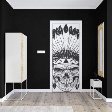 Imagem de Adesivo de Porta Caveira Índio - Império da Impressão, P - 70cm x 210c