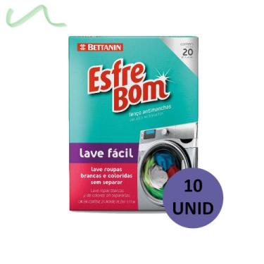 Imagem de Kit 10 Lenços Antimancha Lave Roupas Sem Manchar Esfrebom - Betanin