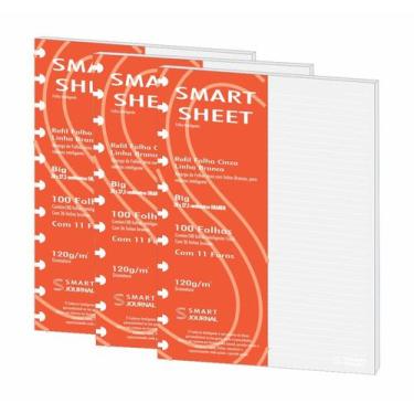 Imagem de Kit 3 Refil Caderno Inteligente 120g 100 Folhas Pauta BC G - Best