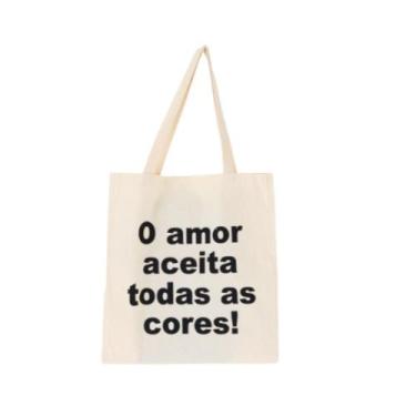Imagem de Bolsa Feminina Ecobag 100% algodão Estampa AMOR A TODOS - CARIOCA MAIS