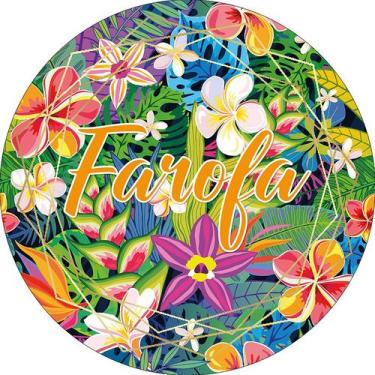 Imagem de Painel De Festa Redondo 1,50x1,50 - Farofa Folhagens Coloridas 006 - V