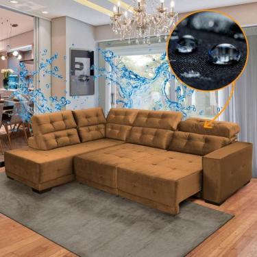 Imagem de Sofá Canto Chaise E Impermeável 285 x 205 cm Reclinável São Paulo Velu