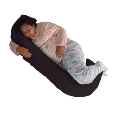 Imagem de Travesseiro Gigante Multiuso Unissex Formato C Happy Line, Preto