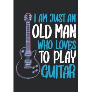 Imagem de Notizbuch A5 kariert mit Softcover Design: Gitarrenlehrer Gitarren Spruch alter Mann Musiker: 120 karierte DIN A5 Seiten