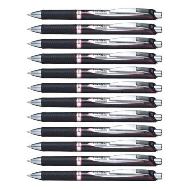 Imagem de Pentel Caneta de gel permanente EnerGel PRO, (0,7 mm), linha média, tinta vermelha, caixa com 12 canetas (BLP77-B)