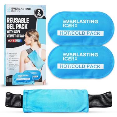 Imagem de Everlasting Ice RX Envoltório Reutilizável De Bolsa De Gelo Em Gel Quente E Frio (2 Unidades) - Solução De Terapia Quente E Fria Para Lesões - Ajustável E Flexível Para Joelhos, Costas, Ombros, Braços