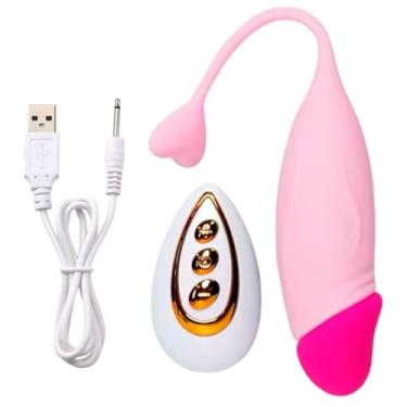 Imagem de Massageador Elétrico Portátil com Controle, 10 Modos de Vibração, Carregamento USB, Rosa. Vibrador Egg Recarregável com Alcance de 10 Metros e 10 Vibrações.
