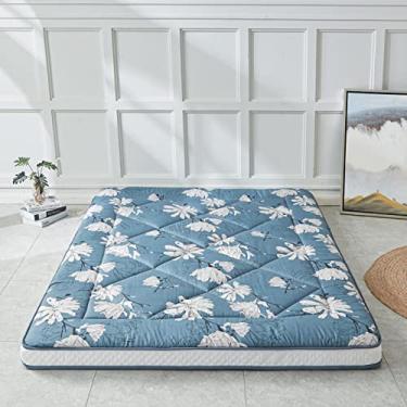 Imagem de Heimorn Colchão de acampamento duplo japonês dobrável e portátil, colchão de dormir espesso com estampa de flores