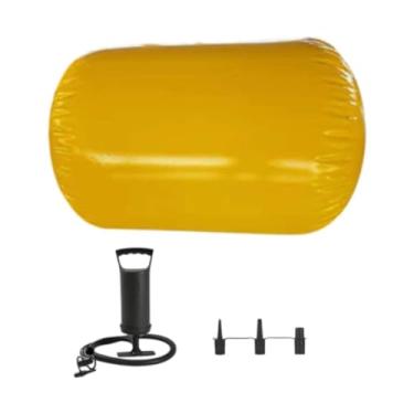 Imagem de Deevoka Esteira inflável da ginástica, rolo do ar da ginástica do tambor da ginástica, rolo da ginástica para o exercício do treinamento do ginásio, Amarelo