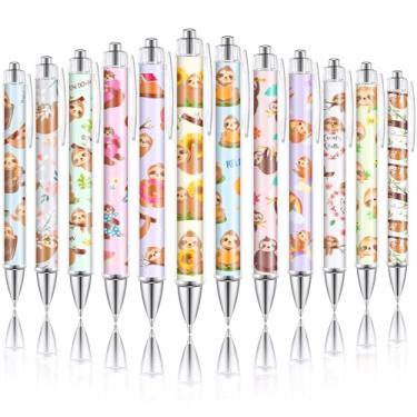 Imagem de Dispowreath 12 peças, presente para amantes de animais, presente de escritório, abelha, preguiça, gato, flamingo, flor, lhama corgi, cavalo de vaca das terras altas, dachshund, pug, caneta