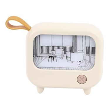 Imagem de Ilumine a Luz Noturna Em Forma de TV - USB Recarregável Com 2 Modos para Decoração de Quarto, Crianças e Amigos (Amarelo)