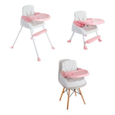 Imagem de Cadeira De Alimentação Refeição Bebê Portátil Infantil 3 em 1 Altura Ajustável