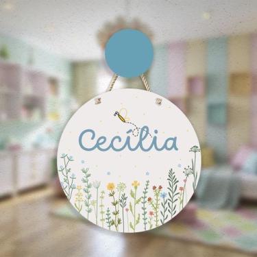 Imagem de Porta maternidade com aplique  Jardim Cecília - Papais Design, 3D - To